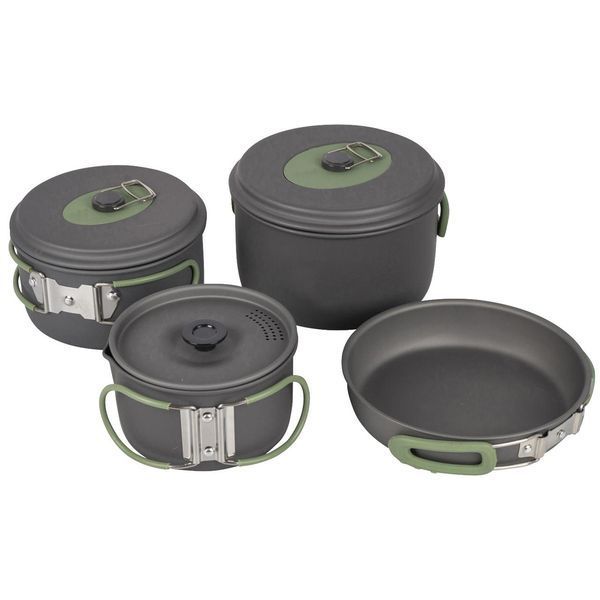 Набір посуду Bo-Camp Explorer 4 Pieces 19 Hard Anodized Grey/Green (2200241) DS_DAS302733 фото