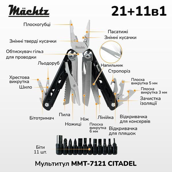 Мультитул M&auml;chtz MMT-7121 CITADEL 21+11в1 WM_11174 фото