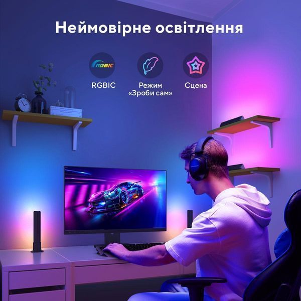 Набір підсвічування Govee H6056 Flow Plus Light Bars, RGBICWW, WI-FI/Bluetooth, чорний RC_H60563D1 фото