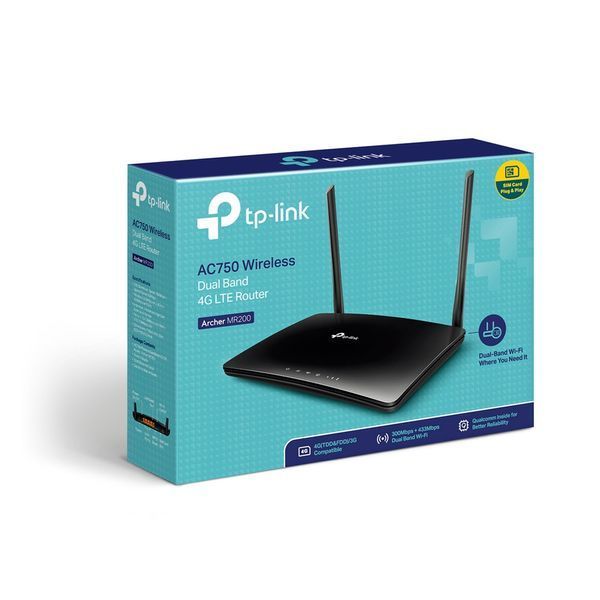 Маршрутизатор TP-LINK TL-MR200 AC750, 4G/LTE, 3xFE LAN, 1xFE WAN, MESH RC_ARCHER-MR200 фото