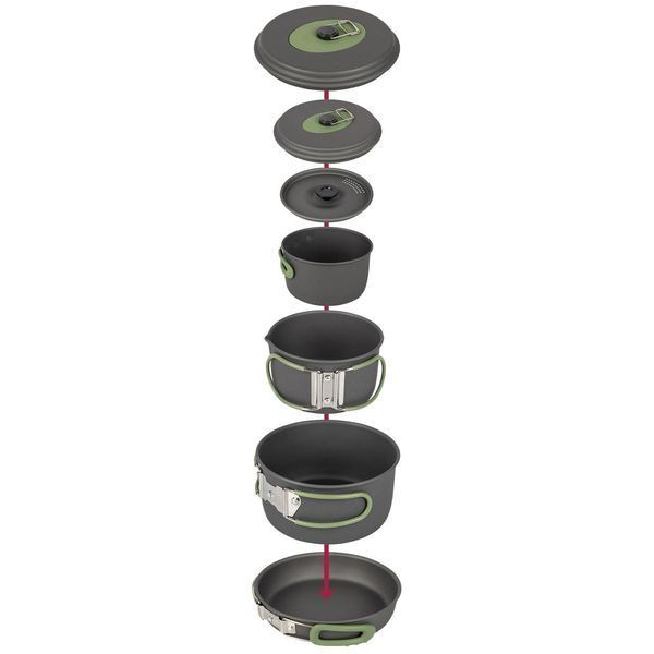 Набір посуду Bo-Camp Explorer 4 Pieces 19 Hard Anodized Grey/Green (2200241) DS_DAS302733 фото