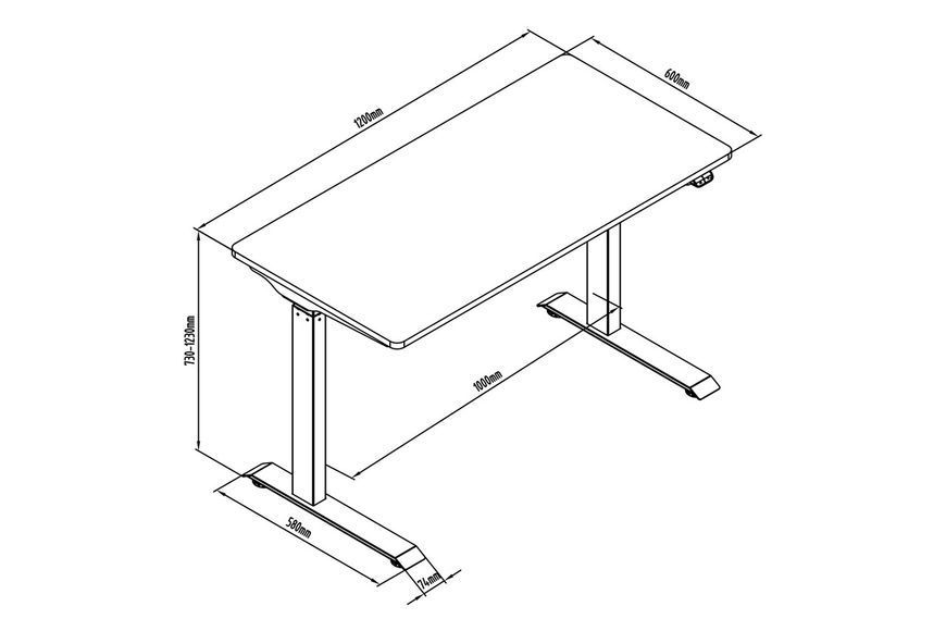 Стіл DIGITUS Electric Height Adjustable, 73-123cm, білий RC_DA-90407 фото
