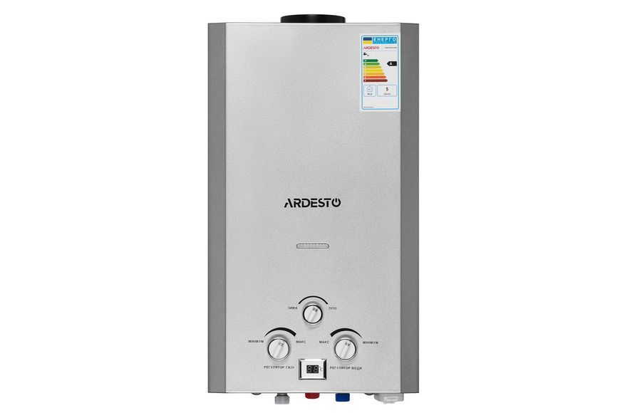 Газовая колонка Ardesto X1, 10 л/мин., 20 кВт, розжиг от батареек, дисплей, нерж. сталь RC_TFGBH-10B-X1-STEEL фото