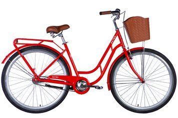 Велосипед сталь 28 Dorozhnik RETRO Velosteel рама-19" помаранчевий з багажником задн St з корзиною Pl з крилом St 2024 VT_OPS-D-28-380 фото