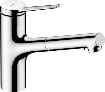 Змішувач для кухні Hansgrohe Zesis M33, довж.виливу - 219мм, витяжний, 1важіль, KM150, хром RC_74800000 фото