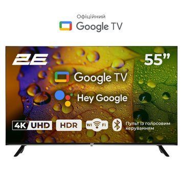 2E Телевизор 55" LED 4K 60Hz Smart Google TV Black RC_2E-55A07K фото