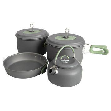 Набор посуды Bo-Camp Explorer XL 4 Pieces Hard Anodized Grey/Green (2200249) DS_DAS302116 фото