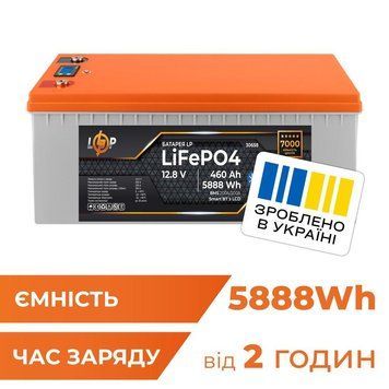 Аккумулятор LP LiFePO4 12,8V - 460 Ah (5888Wh) (BMS 200A/200А) пластик LCD Smart BT LP_30658 фото