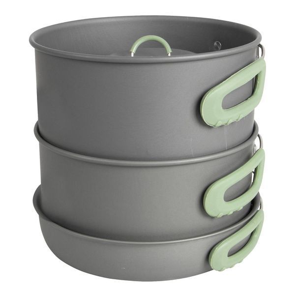 Набор посуды Bo-Camp Explorer XL 4 Pieces Hard Anodized Grey/Green (2200249) DS_DAS302116 фото