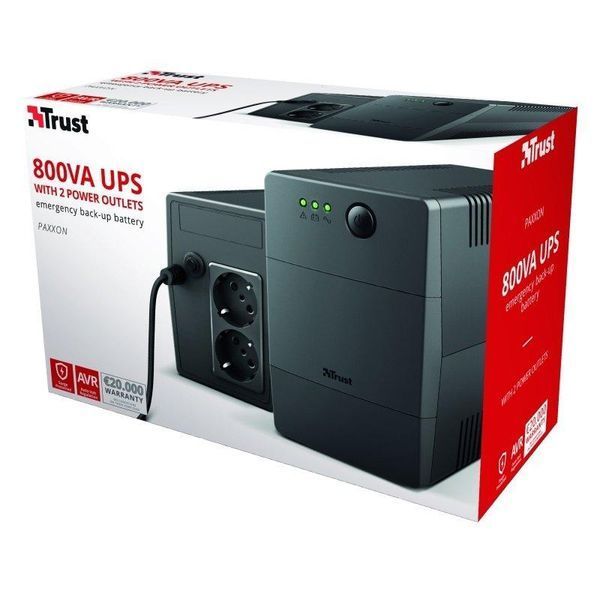 ДБЖ Paxxon 800VA UPS 2 standard wall power outlets BLACK Trust RC_23503_TRUST фото