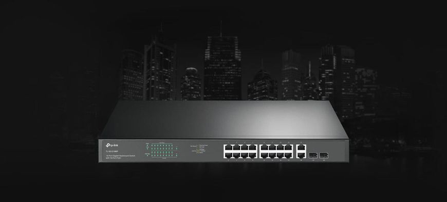 Комутатор TP-LINK TL-SG1218MP 16xGE (16xPoE), 2xSFP, 120Вт, Некерований RC_TL-SG1218MP фото