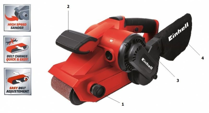Стрічкова шліфувальна машина Einhell TC-BS 8038 HY_000003916 фото