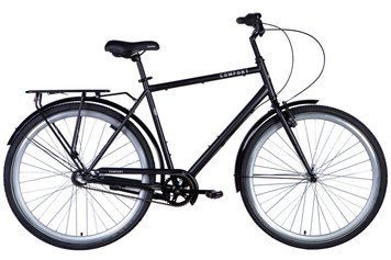 Велосипед сталь 28" Dorozhnik COMFORT MALE Планетарная рама-22" зелений з багажником задн St з крилом St 2024 VT_OPS-D-28-387 фото