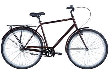 Велосипед сталь 28 Dorozhnik COMFORT MALE Velosteel frame-22 темно-зеленый с багажником задний St с крылом St VT_OPS-D-28-376 фото