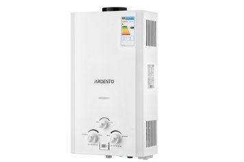 Газова колонка Ardesto X1, 10 л/хв., 20 кВт, розпалювання від батарей, дисплей, білий RC_TFGBH-10B-X1-WHITE фото