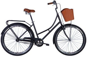 Велосипед сталь 26" Dorozhnik Jade Oma тормозная рама-17" черный (матовый) с багажником задн St с крылом St VT_OPS-D-26-269 фото