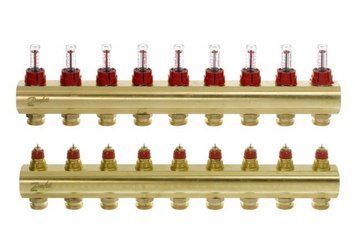 Колектор Danfoss FHF 9 + 9 з ротаметрами, латунний RC_088U0529 фото