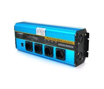 Інвертор напруги LY8000W (DC:4000W) 12/230V з правильною синусоїдою 4 універсальні розетки 4*USB U_28532 фото