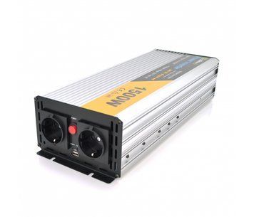 Инвертор напряжения Solinved Sol-Yb24-1500M, 24V/220V, 1500W с апроксимированной синусоидой, 2Shuko, USB, U_29134 фото