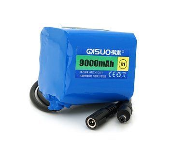 Акумуляторна батарея літієва QiSuo 12V 9Ah з елементами Li-ion 18650 (61x57x68) U_26023 фото