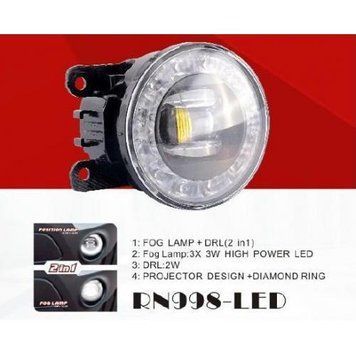 Фары доп.модель Renault/HD/NS/MB/SZ Cars/RN-998L/LED-12V9W+DRL-2W/2в1/эл.проводка (RN-998-LED 2в1) OL_30342 фото