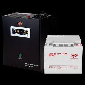 Комплект резервного живлення для котла LP (LogicPower) ДБЖ + гелева батарея (UPS W500 + АКБ GL 520W) LP_14014 фото