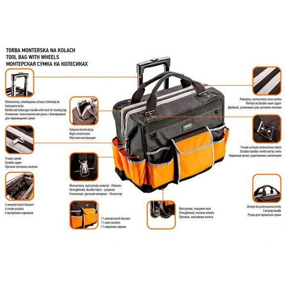 Сумка монтера на колесиках NEO Tools 84-302 RC_84-302 фото