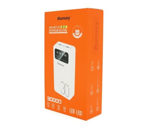 Повербанк Bunsey BY-12 30000mAh, Input:MicroUSB+Type-C, Output:2USB/Type-C, QC22.5W/PD20W, White U_29514 фото
