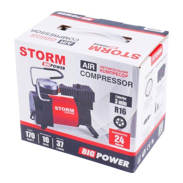Компресор автомобільний Storm Big Power 10 Атм 37 л/хв 170 Вт LI_20300 фото