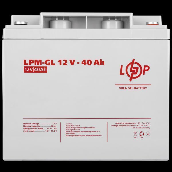 Акумулятор гелевий LPM-GL 12V - 40 Ah LP_4154 фото