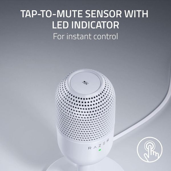 Мікрофон геймерський Seiren V3 Mini, Omni, USB-A, 1.2м, білий Razer RC_RZ19-05050300-R3M1 фото