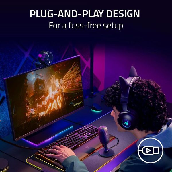 Мікрофон геймерський Seiren V3 Mini, Omni, USB-A, 1.2м, білий Razer RC_RZ19-05050300-R3M1 фото