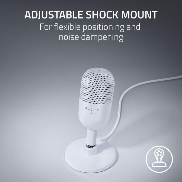 Мікрофон геймерський Seiren V3 Mini, Omni, USB-A, 1.2м, білий Razer RC_RZ19-05050300-R3M1 фото
