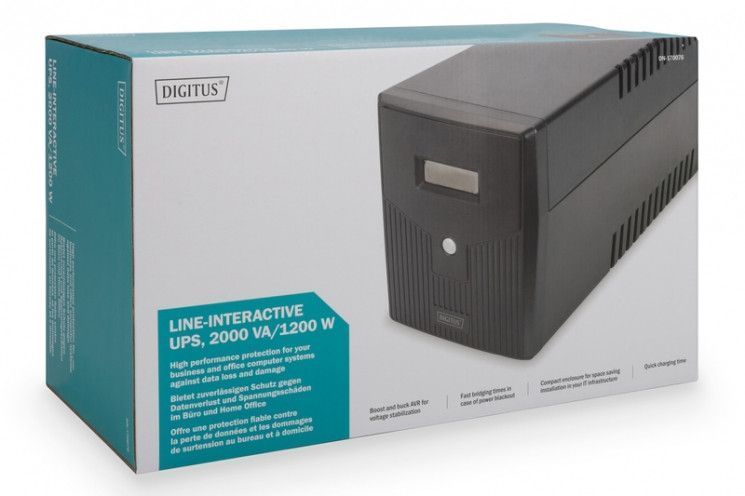 Джерело безперебiйного живлення Digitus Line-Interactive, 2000VA/1200W, LCD, 4xSchuko, RJ45, RS232, USB RC_DN-170076 фото
