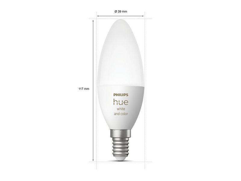 Лампа умная Philips Hue E14, 5.3W(40Вт), 2000K-6500K, RGB, ZigBee, Bluetooth, дымирование RC_929002294204 фото