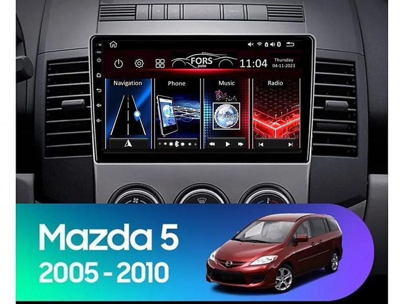 Штатна автомагнітола FORS.auto M200 для Mazda 5 (2+32Gb, 9") 2005-2010 FA_2086-M200 фото
