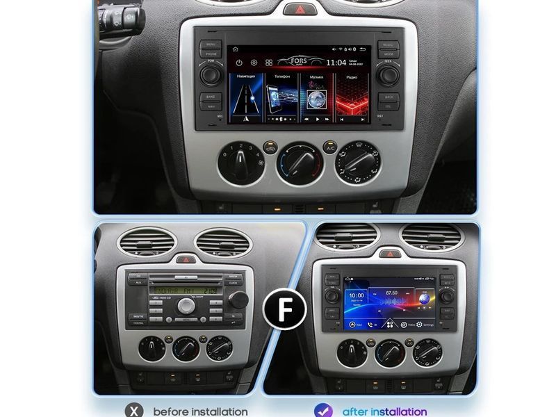 Штатна автомагнітола FORS.auto M100 Ford Focus/Mondeo/S-Max/C-Max/Kuga/Fiesta/Fusion (7 inch, 1+16Gb, black) 2007-2011 FA_FS-8-M100 фото