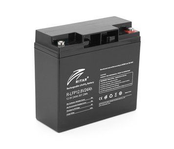 Акумуляторна батарея Ritar LiFePO4 12,8V 24Ah BMS2P4S ( 180 x 165 x 73 (160) ),3,0kg Q4 U_38098 фото