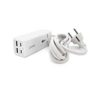Сетевой фильтр LDNIO SС1418, 1 Розетка + 2 USB +2 Type-C, 2 м, сечение 3х0,75мм, White, Box U_38745 фото