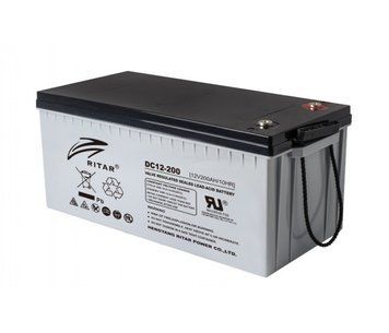 Акумуляторна батарея CARBON RITAR DC12-200C Black Case 12V 200 0Ah 2000-5000 циклів до 15 років термін U_11599 фото