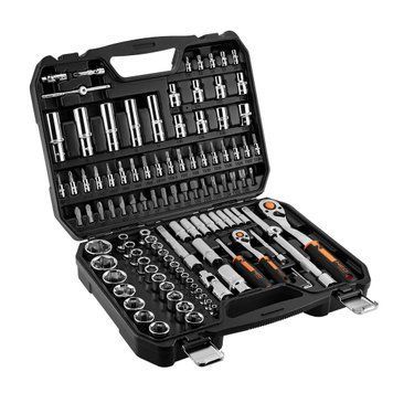 Набір інструментів Neo Tools, Набір торцевих головок, 110шт, 1/2" 1/4" CrV, кейс RC_10-066 фото
