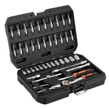 Набір інструментів Neo Tools, Набір торцевих головок, 46шт, 1/4" CrV, кейс RC_10-004 фото