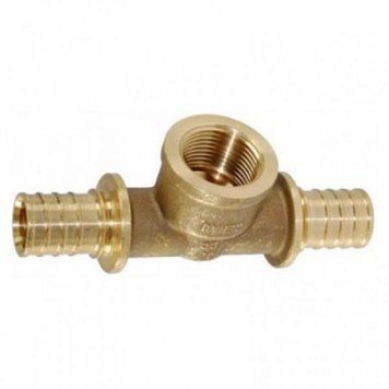 Тройник Rehau Rautitan RX+, 25-1/2"-25мм, внутр. резьба на бок. проходе, бронза RC_456414001 фото