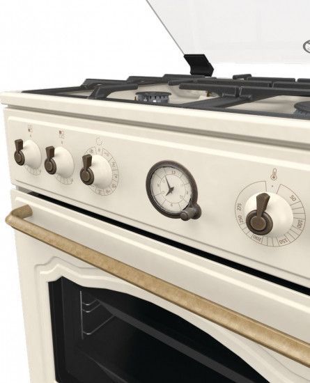 Плита Gorenje GKS6C70CLI комбінована, 71л, 60x60см, дисплей, газ-контроль, чавун, слонової кістки RC_GKS6C70CLI фото