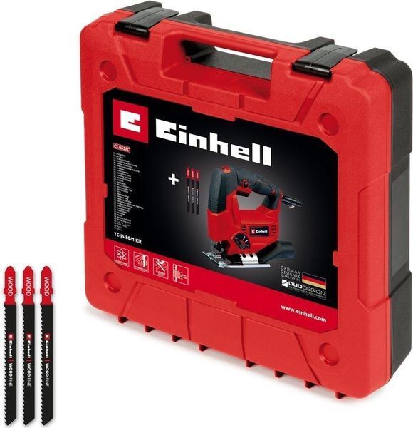 Лобзик електричний Einhell TC-JS 80/1 Kit 550Вт 1000-3000об в комплекті 3 полотна кейс. RC_4321157 фото