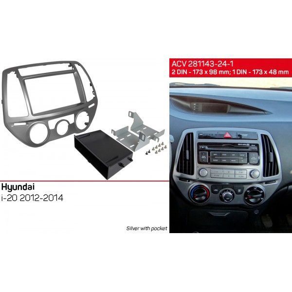 Перехідна рамка ACV 281143-24-1 для Hyundai i20 2012-2014 AV_281143-24-1 фото
