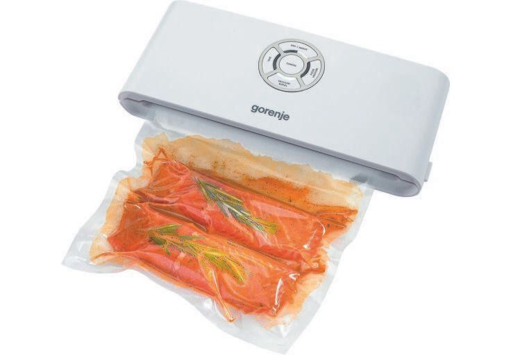 Вакууматор Gorenje для пакетів, 120Вт, 30см, електронне керування, +10 пакетів, пластик, білий RC_VS120W фото