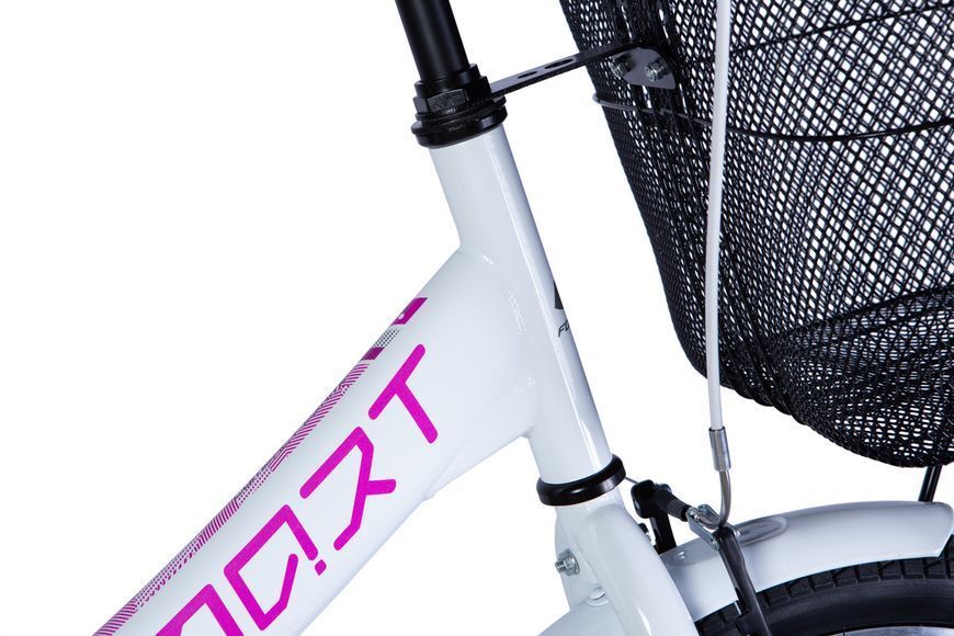 Велосипед сталь 20 Formula SMART Vbr рама-13" белый с багажником задн. St с корзиной Pl с крылом St 2024 VT_OPS-FR-20-099 фото