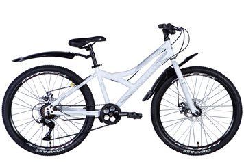 Велосипед сталь 24" Discovery FLINT DD рама-13" білий (матовий) з крилом Pl 2024 VT_OPS-DIS-24-344 фото
