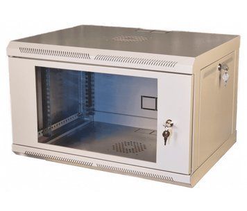 Шкаф телекоммуникационный 19" VAGO 6U, тип - настенный, двери - акрил, цвет - серый, 370х600х450 мм U_28869 фото